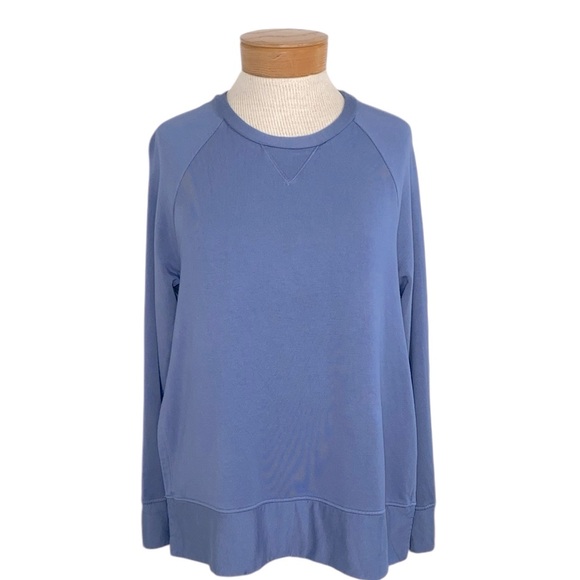 Stateside Softest Fleece Raglan Side Slit Sweatshirt in Club Blue Size XS - Picture 5 of 11